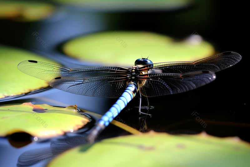 夏天的池塘有只蜻蜓飞行摄影图,高清,摄影图,摄影图片,图片大全,摄影图免费下载